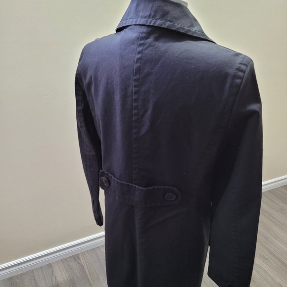 Nine west black trench coat long size L - Picture 4 of 9